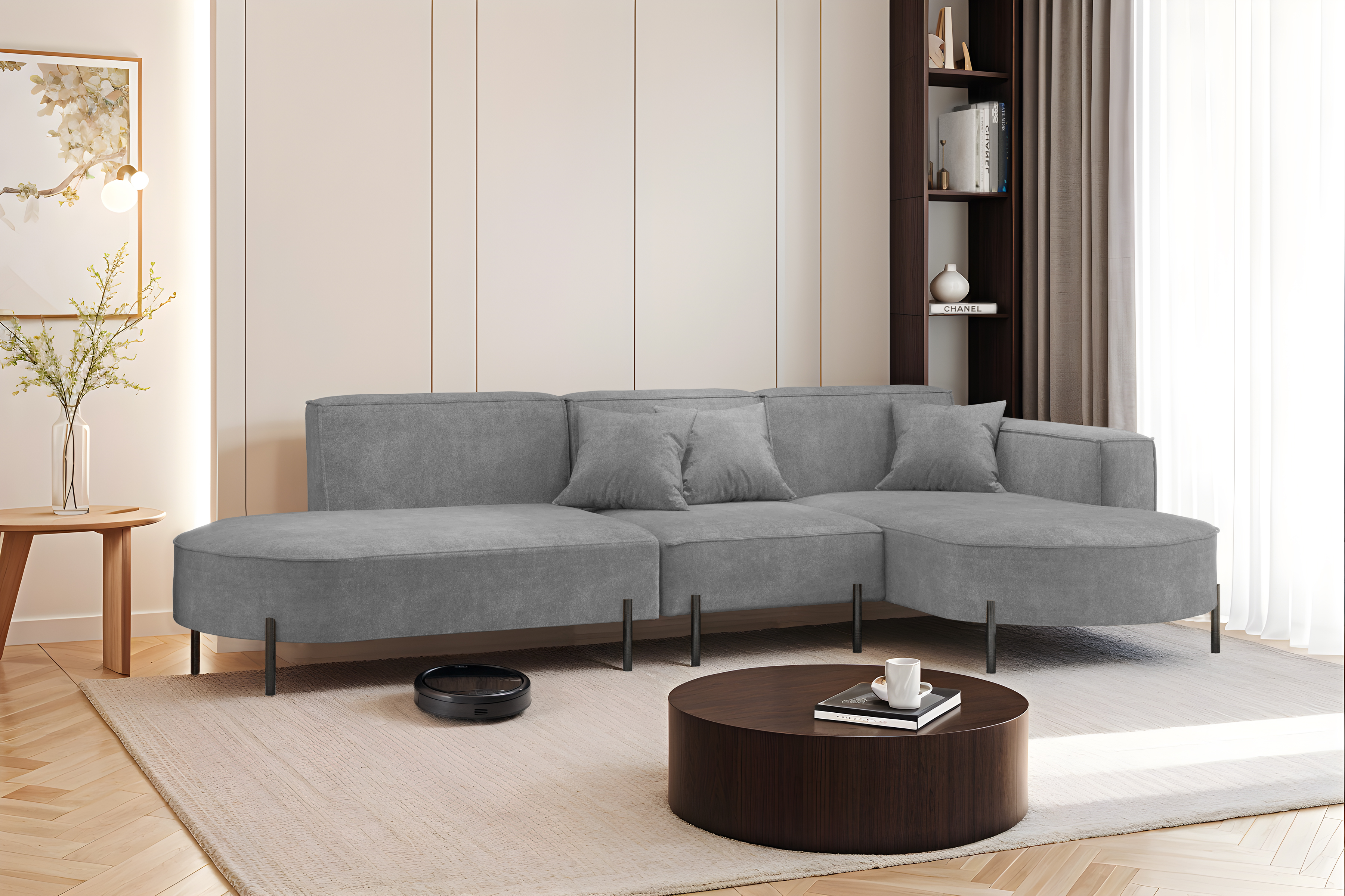 Parma L Hills Ecksofa L-Form Noel 26 Dunkelgrau